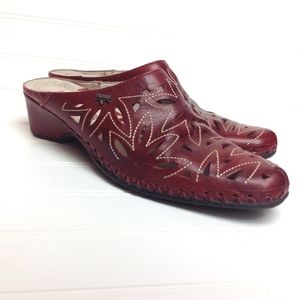 Pikolinos Red Leather Mule